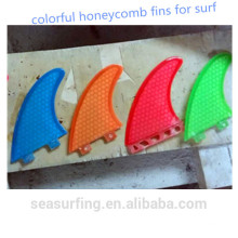 Shaper profesional Aletas de surf de panal de colores hechas a mano